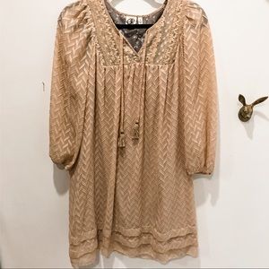 Anthropologie mini bohemian dress with sequins